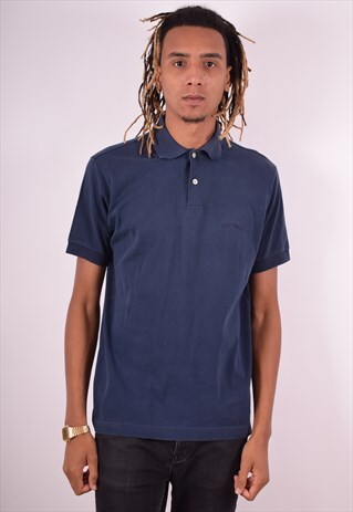 LEVI'S MENS VINTAGE POLO SHIRT MEDIUM BLUE 90S