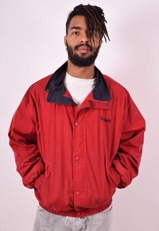 TIMBERLAND MENS VINTAGE JACKET MEDIUM RED 90S
