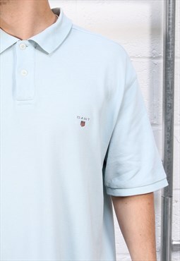 Vintage Gant Polo Shirt in Blue Short Sleeve Tee XXL