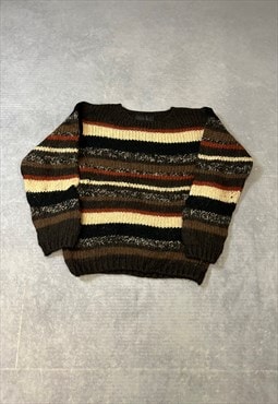 Zara Knitted Jumper Abstract Patterned Chunky Sweater