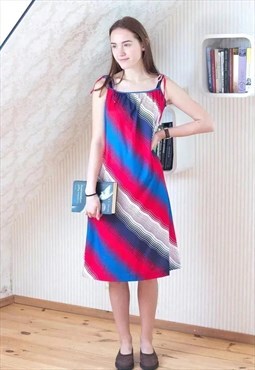 Bright striped sleeveless vintage dress