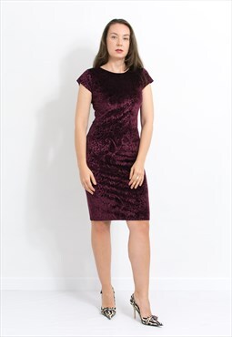 Vintage velvet dress in purple size M