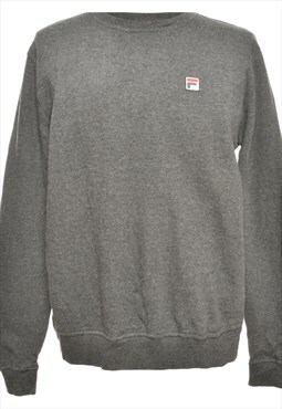 Dark Grey Fila Plain Sweatshirt - L
