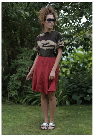 VINTAGE 80'S MINI RED POLKA DOT SKIRT