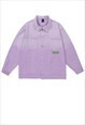 Denim ombre jacket washed jean bomber in light purple