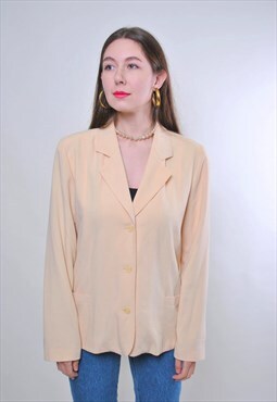 Vintage evening women beige blazer jacket 