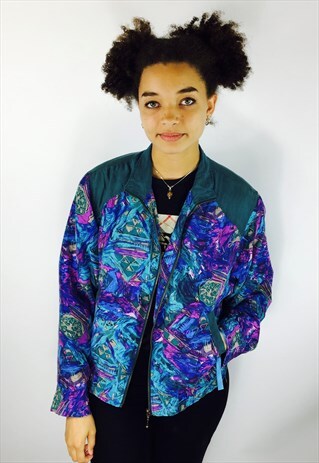 VINTAGE 80S SILK BOMBER JACKET