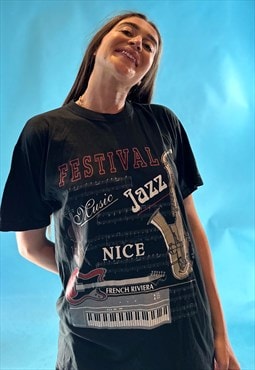 Festival Jazz Nice French Riviera Black T-shirt