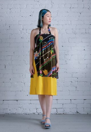 REVIVAL VINTAGE 60S HALTER BABYDOLL FLORAL SUMMER DRESS