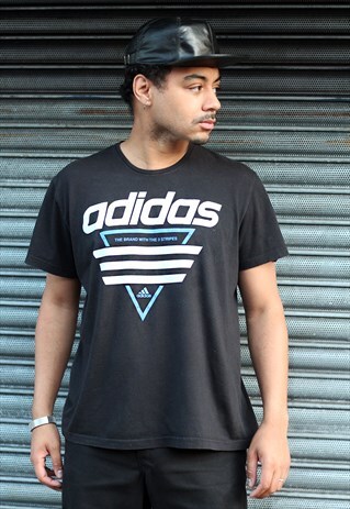 BLACK ADIDAS THE BRAND WITH THE 3 STRIPES T-SHIRT