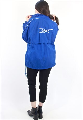 90'S RARE RETRO BLUE & WHITE OVERSIZED TRACK JACKET