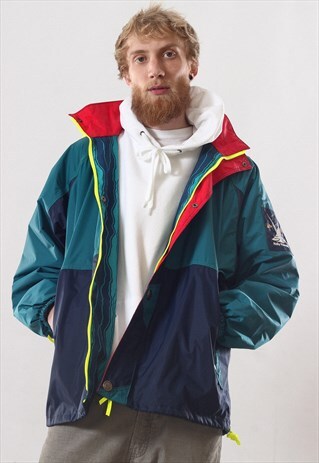 90S VINTAGE MENS HELLY HANSEN WATERPOOF WINDBREAKER JACKET