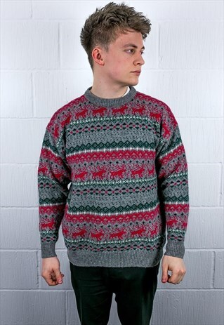 VINTAGE 90S PATTERN KNIT JUMPER
