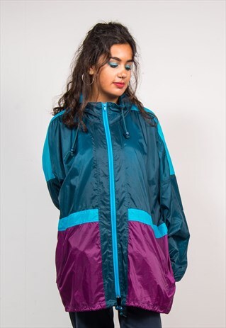 90'S VINTAGE COLOURBLOCK FESTIVAL CAGOULE JACKET