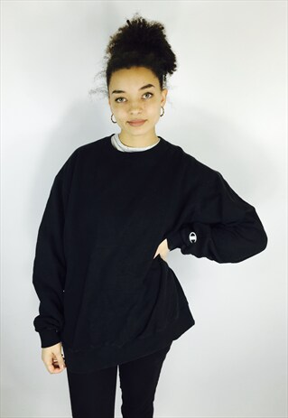 CHAMPION BLACK LOGO SWEATSHIRT