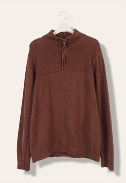 Vintage Dockers Jumper Quarterzip in Brown L