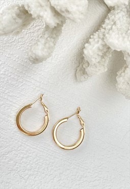 Gold Chunky Hoop Circle Everyday Earrings