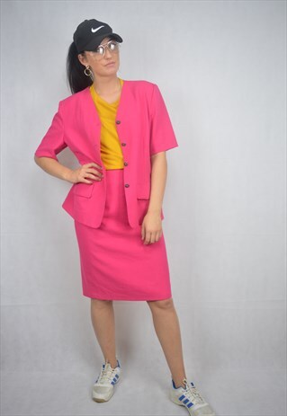 VINTAGE PINK CLASSIC TEACHER FESTIVAL SUIT.