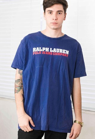 VINTAGE RALPH LAUREN T-SHIRT LOGO 90S L 8.3