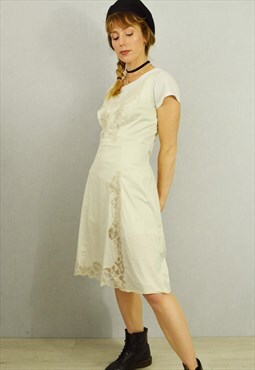 Vintage Lacey Slip Dress Strap Mini Satin Silky