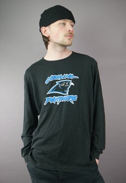 Vintage Carolina Panthers L/S T-Shirt in Black with Logo