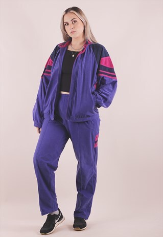 purple velour tracksuit