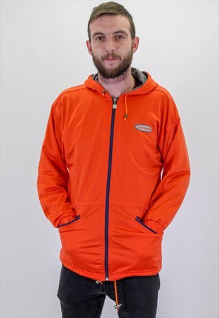 VINTAGE BRIGHT UMBRO JACKET IN ORANGE LARGE