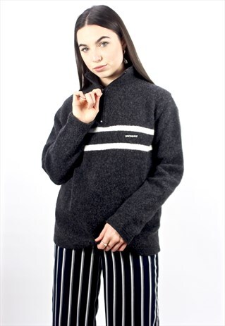 90'S RETRO GREY 1/4 ZIP FLEECE JACKET