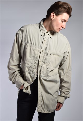 VINTAGE 90S COLUMBIA WINDBREAKER SHIRT