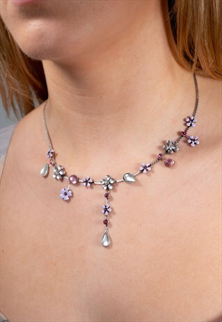 VINTAGE LILAC Y2K NECKLACE