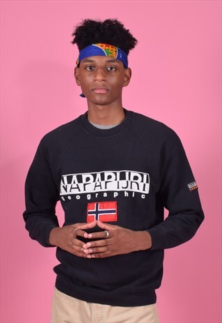 VINTAGE NAPAPIJRI BLACK SWEATSHIRT