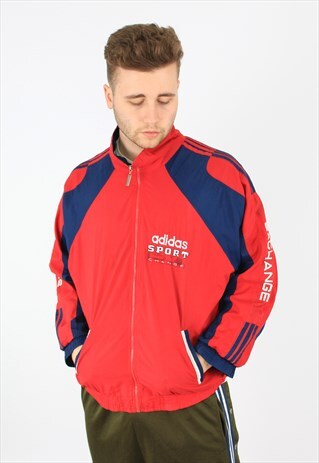 ADIDAS VINTAGE SLEEVE SPELLOUT SPORTS TRACK JACKET
