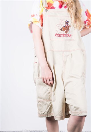 VINTAGE BEIGE SCOOBY-DOO DENIM DUNGAREES