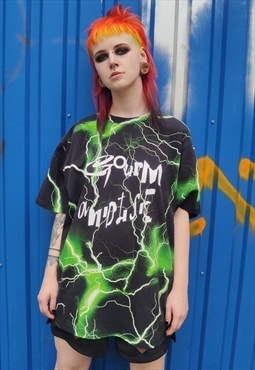 Light strike tee neon thunderstorm t-shirt in green black