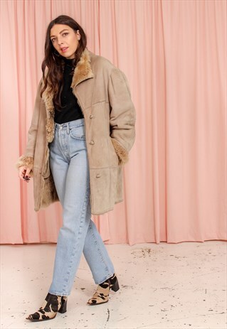 VINTAGE 80S PREMIUM SHEARLING COAT