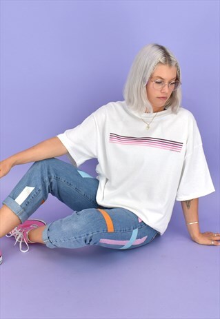 G&G UNISEX WHITE/PURPLE FADE S/S TEE
