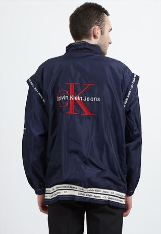 VINTAGE NAVY CALVIN KLEIN JEANS VEST JACKET