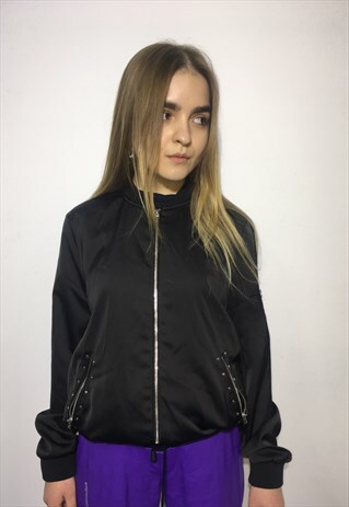 VINTAGE 90' OLDSCHOOL UNIQUE BLACK CASUAL WHATEVER BOMBER