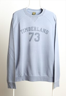 Vintage Timberland 73 Crewneck Spell out Sweatshirt Blue
