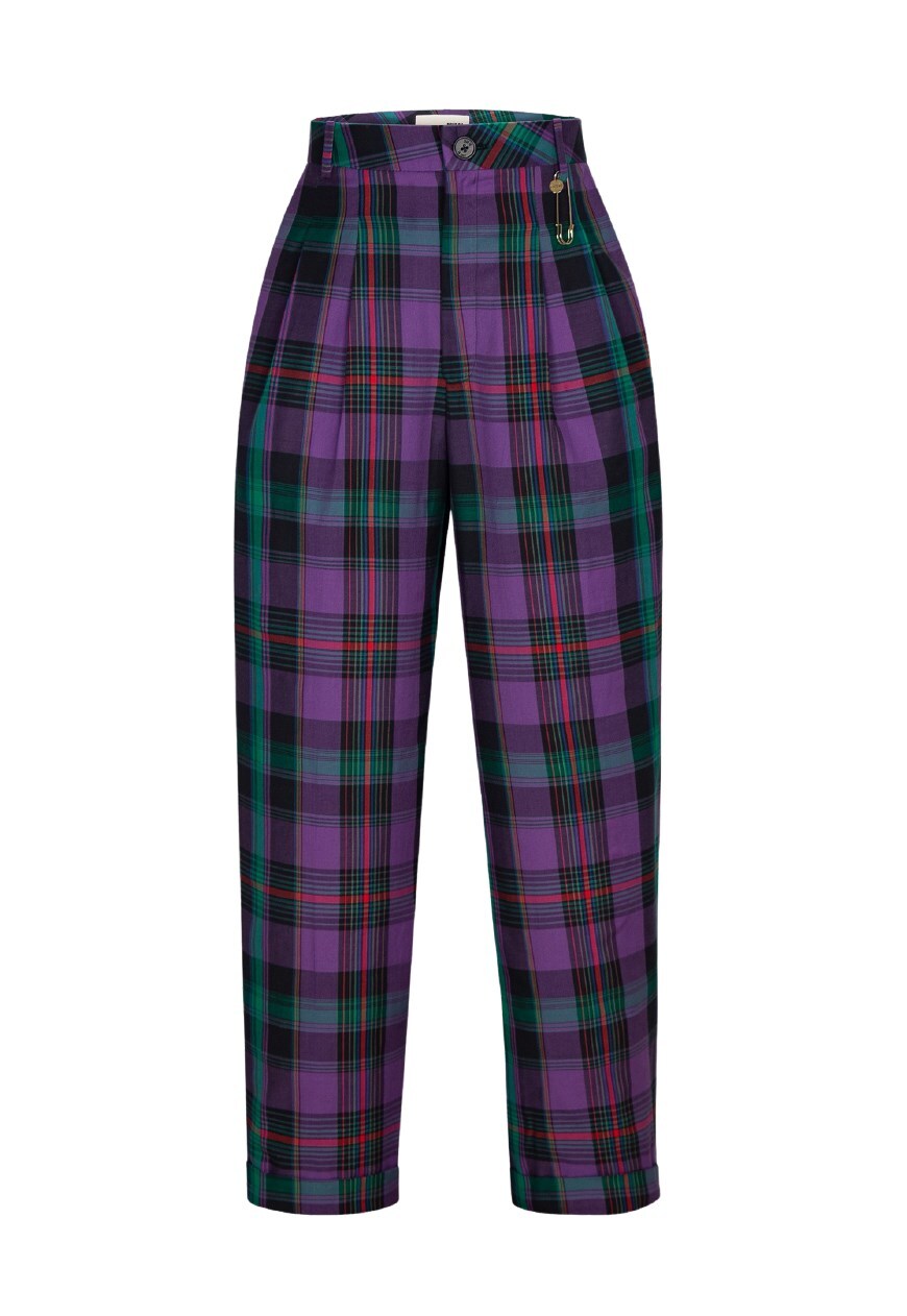 Purple and store green plaid pants