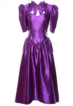 Vintage 1980s Purple Evening Dress - S