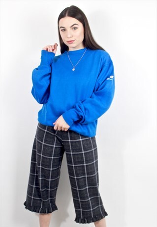 90'S RETRO BLUE SIDE LOGO OVERSIZED SWEATSHIRT