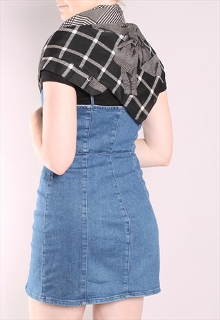 VINTAGE 80S CHECK BOW PATTERN SCARF
