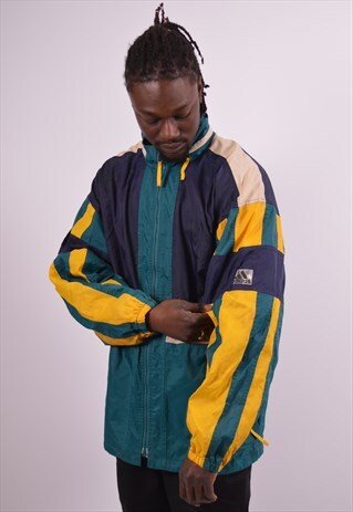 ADIDAS MENS VINTAGE RAIN JACKET LARGE MULTI 90S