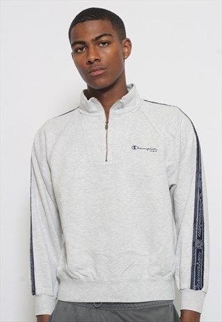 VINTAGE CHAMPION 1/4 ZIP TAPE LOGO SWEATSHIRT