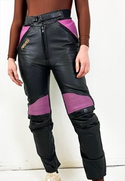 Vintage y2k leather biker moto pants 