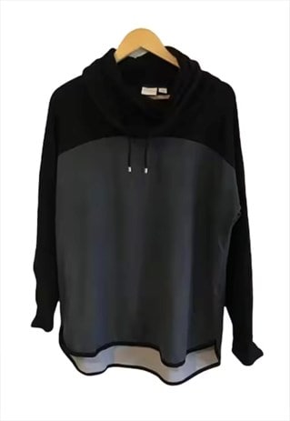 COWL NECK 90S STYLE BAGGY  BLOCK COLOUR SWEATSHIRT 