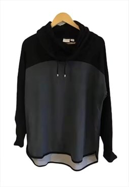 Cowl neck 90s style baggy  block colour sweatshirt 
