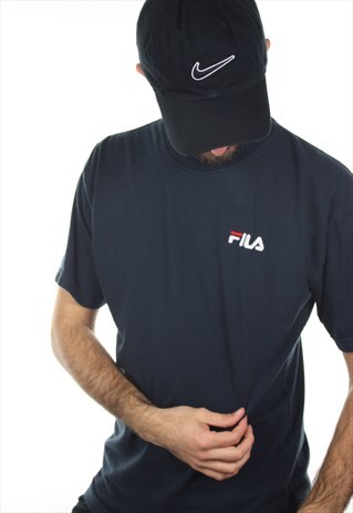 VINTAGE 90S FILA SPELL OUT T SHIRT TEE