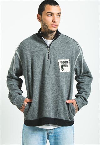 VINTAGE 80S FILA 1/4 ZIP SWEATSHIRT / S5487